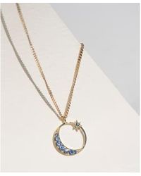 Zoe & Morgan - Celestia Sapphire Gold Necklace One Size - Lyst