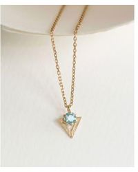 Zoe & Morgan - Gold Blue Apatite Necklace One Size - Lyst