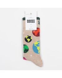 Happy Socks - Calcetín la tierra planeta en gris - Lyst