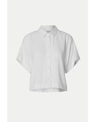 SELECTED - Snow Viva Cropped Shirt / 36 - Lyst