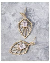 Zoe & Morgan - Gold Rose Quartz Earrings Gold Plated Sterling Silver - Lyst