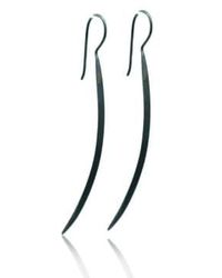 CollardManson - Long Oxidised Curved Earrings - Lyst