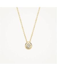 Blush Lingerie - 14k Gold 5.5mm Zirconia Circle Set Necklace - Lyst