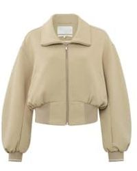Yaya - Cropped Jersey Jacket With Collar - Lyst