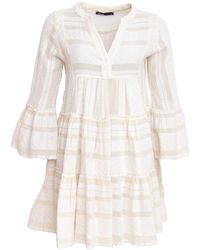 Devotion Kurzes Aztek Kleid Ella Ecru - Natur