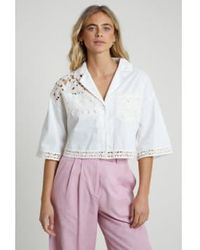 Native Youth - Lace Insert Cropped Shirt - Lyst