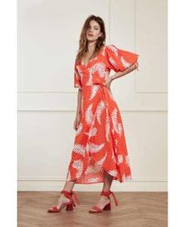 FABIENNE CHAPOT - Charlie Broderie Dress Hot Coral 34 - Lyst