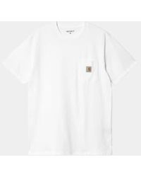 Carhartt - T-shirt S/s Pocket L / Blanc - Lyst