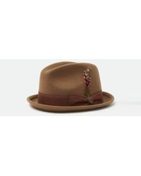 Brixton - Gain sombrero fedora cobre lavado - Lyst