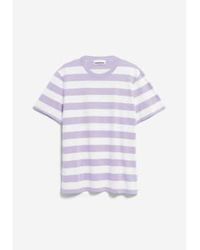 ARMEDANGELS - Bahaar Lavender Light Stripes T-shirt S - Lyst