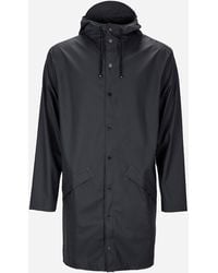 Rains Chubasquero Long Jacket in Black | Lyst