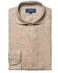 Eton - Contemporary Fit Linen Twill Shirt 10000470938 - Lyst