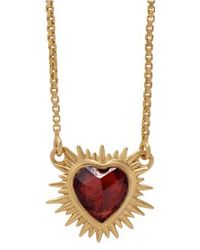 Rachel Jackson - Electric Love Mini Garnet Heart Necklace / - Lyst