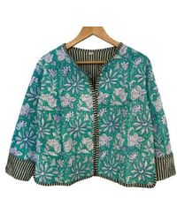 Behotribe  &  Nekewlam - Jacket Quilted Reversable Cotton Kantha Block Printed Floral Large - Lyst