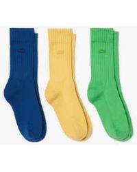 Lacoste - Pack Of 3 Organic Cotton Unisex Socks 35-38 - Lyst
