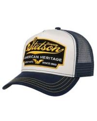 Stetson - American heritage trucker cap marine/weiß - Lyst