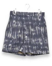 Welter Shelter - Pleated Shorts Printed Navy S - Lyst