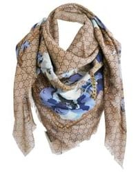 Gucci - Ssima Scarf Made Of Soft And Silk Blue Flowers Print - Lyst