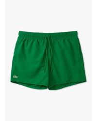 Lacoste - Mens core originals swim shorts en vert - Lyst