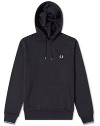 Fred Perry - Tipped Hooded Sweatshirt Navy M - Lyst