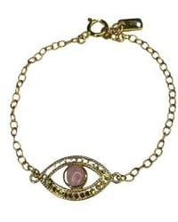 Anna Beck - Pink Opal Evil Eye Bracelet Plated - Lyst