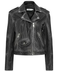 B.Young - Bydenno Leather Biker Jacket Uk 16 - Lyst