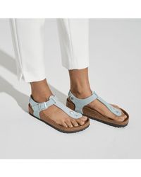 Birkenstock Leather 'kairo' Sandals in Blue | Lyst