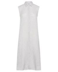 Cashmere Fashion - 0039italy Linen Dress Lina Sleeveless M / Blau - Lyst