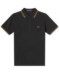 Fred Perry Slim Fit Twin Polo Polo noir et pierre ombrée