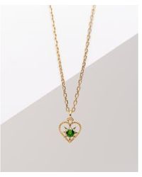 Zoe & Morgan - Kind Heart Chrome Diopside Necklace Plated Sterling Silver - Lyst
