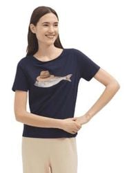 Nice Things - Fisch-baumwoll-t-shirt in der marine von - Lyst