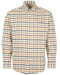 Barbour - Hadlo Brushed Cotton Regular Shirt Ecru Medium - Lyst