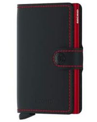 Secrid - Mini portefeuille noir mat & rouge - Lyst