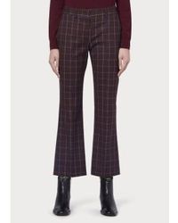Paul Smith - Burgundy Check Cropped Trousers Uk10 - Lyst