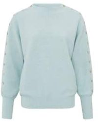 Yaya - Sweater With Boatneck, Long Sleeves And Button Details - Lyst