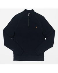 Farah - Jim Quarter Zip Sweatshirt In True Navy 1 - Lyst