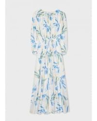 Paul Smith - Tulip Print Elasticated Waist Midi Dress Size: 10, Col 10 - Lyst