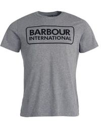 Barbour - International Essential Large Logo T-shirt Anthracite M - Lyst
