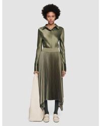 JOSEPH - Ade Skirt Knit Weave Plisse 34 / Dark Olive - Lyst