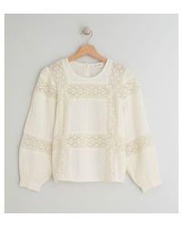 Every Thing We Wear - Indi & Cold Cream Lace Blouse Long Sleeve M - Lyst