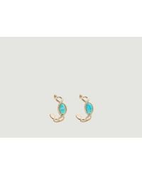 Aurelie Bidermann - Creole Earrings With Turquoise Aldabra - Lyst