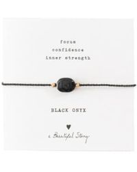 A Beautiful Story - Bracelet carte en onyx noir et pierres précieuses dorées - Lyst