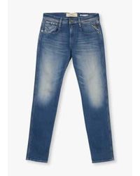Replay - Herren anbass original slim jeans in medium blau - Lyst