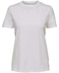 SELECTED - T-shirt à cou rond blanc - Lyst