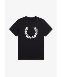 Fred Perry - Laurel wreath print t-shirt noir - Lyst