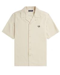 Fred Perry - Texture Pique Revere Collar Shirt - Lyst