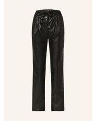 BOSS - Tareta Faux Leather Trousers Size: 14, Col: Burgundy 8 - Lyst