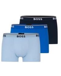 BOSS - 3er-Pack Boxershorts aus Stretch-Baumwolle mit Logo-Bund 50514928 975 - Lyst