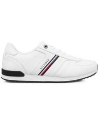 Tommy Hilfiger White Classic Webbing Cupsole Trainers for Men | Lyst