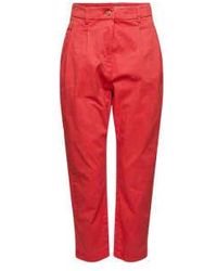 Esprit - Pantalón con pliegues en la cintura en rojo - Lyst